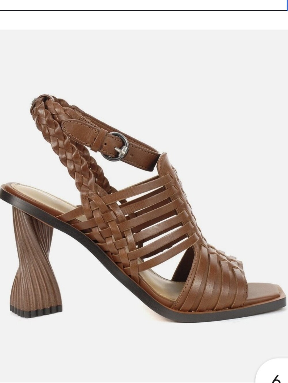 Sam Edelman Braided Strappy Heeled Sandals in Dark Bourbon